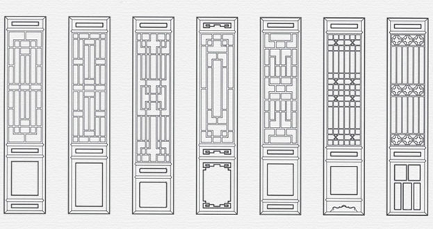 合浦常用中式仿古花窗图案隔断设计图