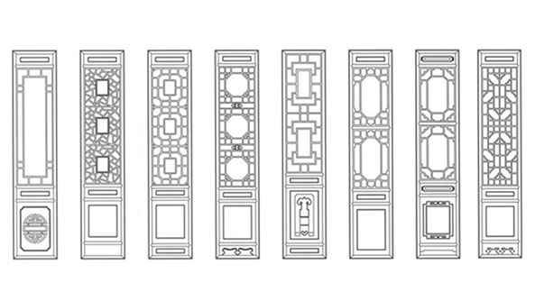 合浦喜迎门中式花格CAD设计图样式大全